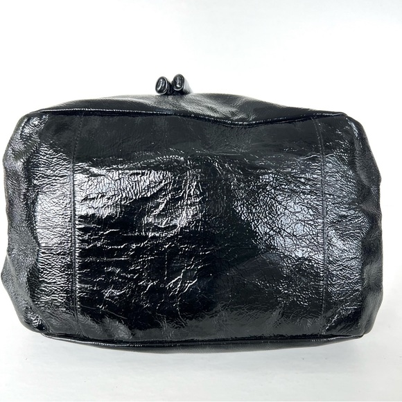 COACH LTE Restor Black Patent Leather Front Drawstring Large Shoulder Bag 13256 - Picture 8 of 16